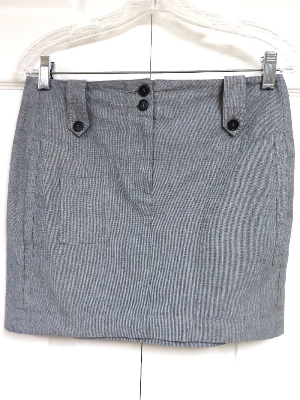 Theory Blue/Gray Cotton Mini Skirt Size 0